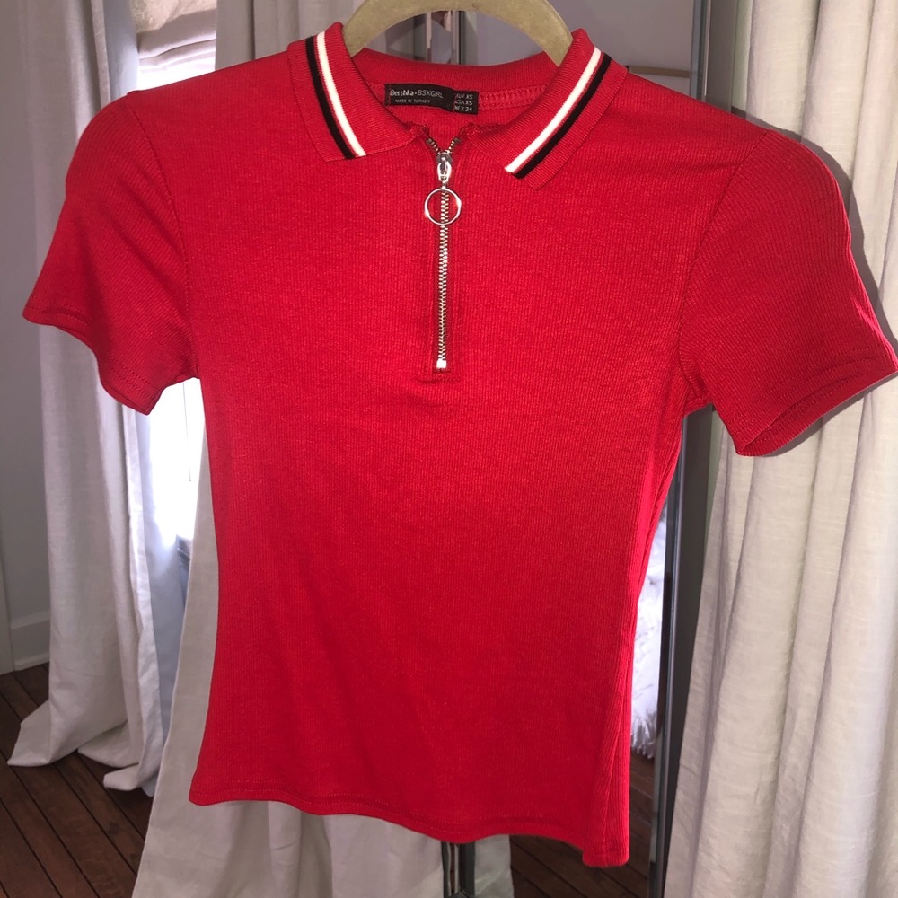 RED CROP TOP from bershka